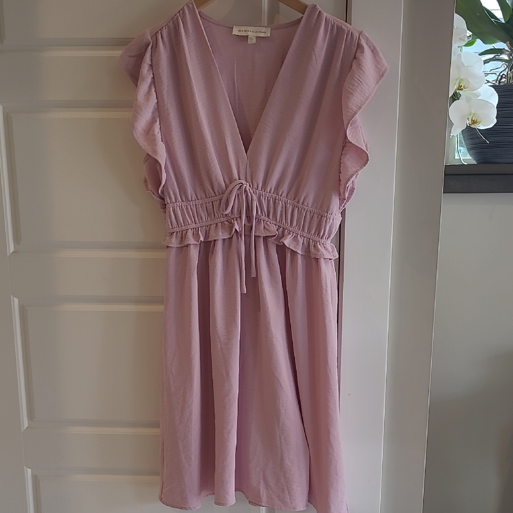 Monteau Pink Ruffle Dress. Size L
